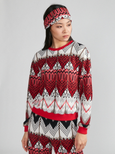 Повязка на голову PGT-02-9 орнамент красный