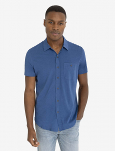 FULL PLACKET SLUB JERSEY SHIRT