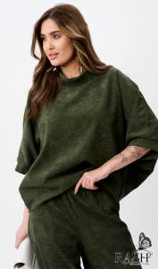Костюм Boho микровельвет еловый