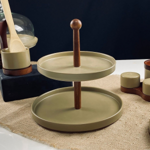 235-129 Двухъярусная этажерка 26/21,5см TROPICAL в под.уп.(х12)Фарфор