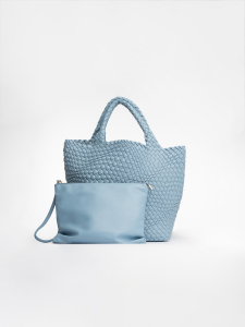 Плетеная сумка шоппер с косметичкой