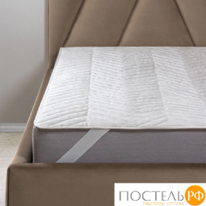 MedSleep SKYLOR Стеганый Hаматрасник 90х200, 1пр,хлопок/лен/микровол.; 200 гр/м2