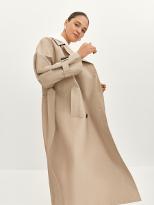 Тренч с поясом бежевый
