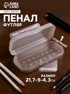 Пенал - футляр «Стамм. Cristal», 90?217?43 мм, пластиковый, прозрачный, бесцветный, европодвес