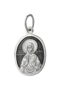Образ (Мц. Иулия (Юлия) Карфагенская, Корсиканская) из серебра частично черненый штампованный