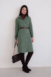 10896 Платье-рубашка из микровельвета 