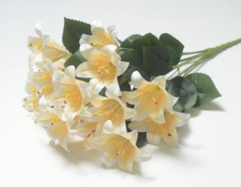 Искусственные цветы, Ветка в букете лилия 15 голов (1010237) бел