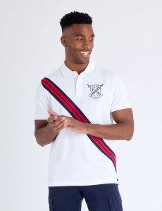 RIB KNIT SASH CREST PIQUE POLO SHIRT