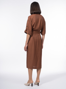 Платье на запах изо льна и вискозы