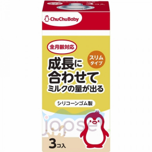 Chu Chu Baby Сменная силиконовая соска для бутылочки, с узким горлышком, 3 шт