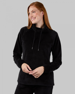 WOMEN'S VELOUR LUXE RIB FUNNEL NECK TOP