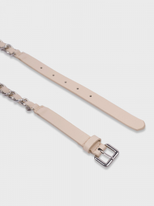 Ремень узкий белый