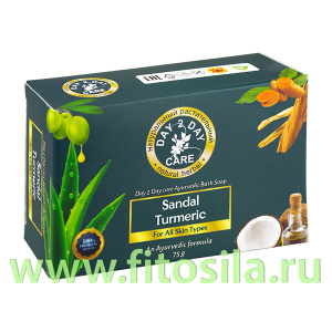 Мыло аюрведическое  Сандаловое с Куркумой(Sandal Turmeric)  Дэй Ту Дэй Кэр 75гр