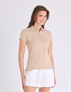 RUFFLE TRIM SLUB JERSEY POLO SHIRT