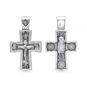 Крест из серебра литье частичное чернение