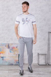 брюки спортивные 
3.MM117B-серый-светлый