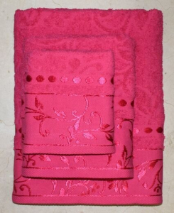 Набор махровых полотенец жаккард 