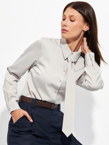 Блузка с галстуком  OD-881-8 серо-коричневый