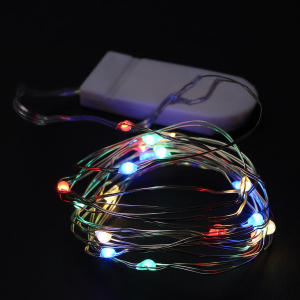 Гирлянда светодиодная роса 20 LED 2 м на плоских батарейках цветная