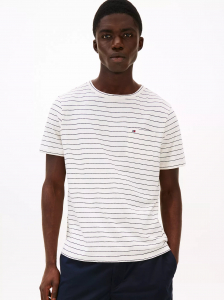 Stripe Linen-Cotton Blend Pocket T-Shirt