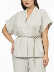 Блуза-кимоно изо льна и хлопка