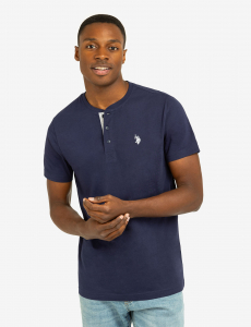 SOLID JERSEY HENLEY SHIRT