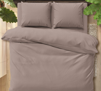 Простыня Страйп мокко поплин