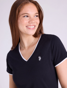 DOUBLE BAND V-NECK T-SHIRT