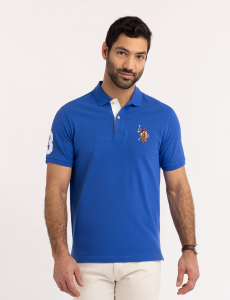 MULTI COLOR BIG LOGO SOLID POLO SHIRT