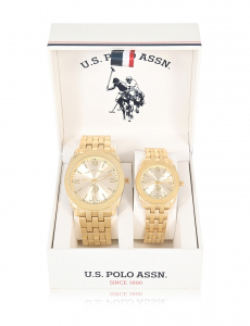 HIS AND HERS GOLD LINK WATCH SET