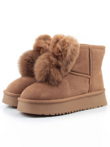 04-PAYH32-2Z LT. BROWN (CAMEL) Угги женские (натуральная замша, 100% шерсть, натуральный мех)