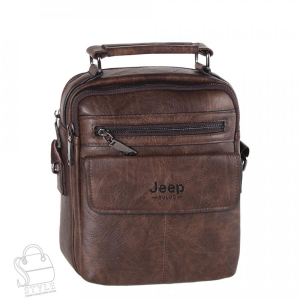 Сумка мужская 6601-3 brown Jeep в Новосибирске