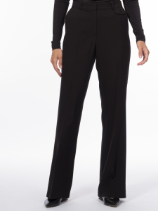 Брюки из костюмной вискозы с раклешением от колена