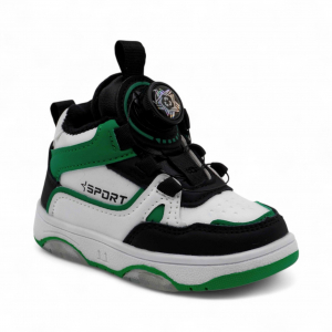 Кроссовки высокие демисезонные С7775-7 бело зеленые