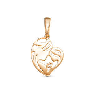 Подвеска с фианитом позолоченная серебро 925*