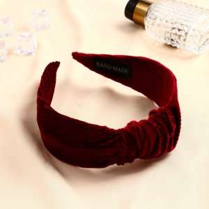 Ободок для волос «Анисия», 4 см, бордовый