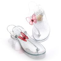Сандалии Zhoelala Butterfly (прозрачный с глиттером+розовый) / Zhoelala Butterfly (white crystal glitter+pink)