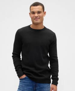 Waffle-Knit Crewneck T-Shirt