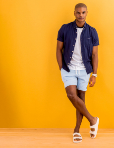 SHORT SLEEVE YARN DYE DOBBY WOVEN SHIRT