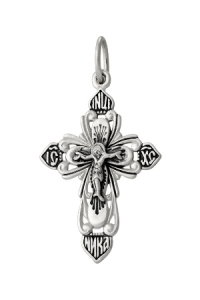 Крест из серебра литье частичное чернение