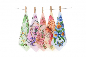 Акция “Цветы” Салфетки 5 шт. Микрофибра