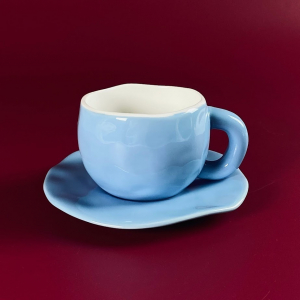 164-021 Чашка 300мл с блюдцем в под.цуп.(х24)Фарфор