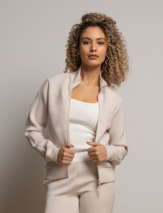 WHITE LABEL MOCK NECK FULL ZIP SCUBA TRACK JACKET