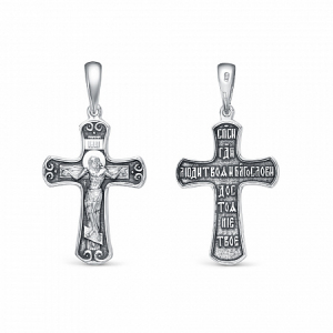 Крест из серебра литье частичное чернение
