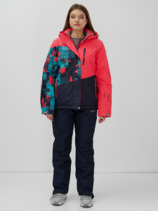 Горнолыжный костюм женский зимний УЦЕНКА малинового цвета 02801M