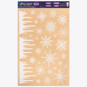 Наклейки на окна многоразовые «Новогодние снежинки», 33?50 см