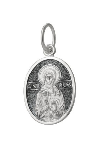 Образ (Мц. Лидия Иллирийская) из серебра частично черненый штампованный