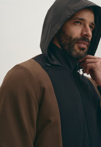 Комбинированная утепленная куртка-толстовка на основе хлопка