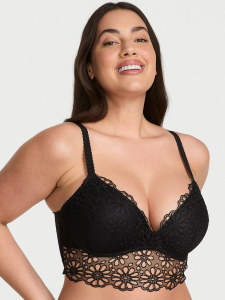Sexy Tee Daisy Eyelet Wireless Push-Up Bra Top
