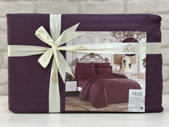 КПБ AKAY SATIN фиолетовый 1,5 пвх